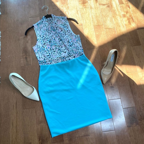 💎 Le chateau turquoise crepe mini skirt - Picture 4 of 8